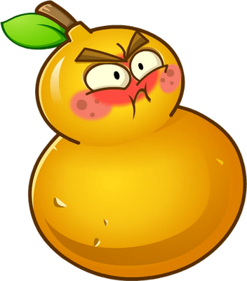 courge [Plants vs Zombies] - légume - alimentation - smiley émoticône émoji cartoon clipart illustration - artémotic