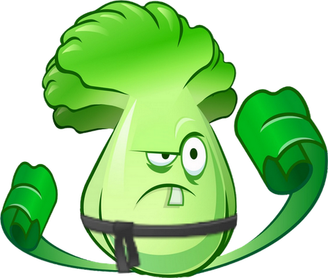 chou chinois [Plants vs Zombies] - légume - alimentation - smiley émoticône émoji cartoon clipart illustration - artémotic