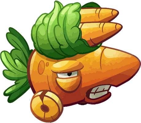 carotte [Plants vs Zombies] - légume - alimentation - smiley émoticône émoji cartoon clipart illustration - artémotic