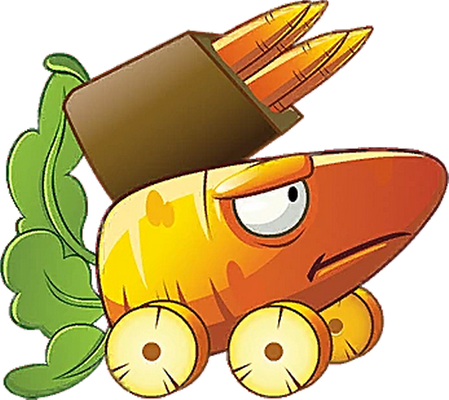 carotte [Plants vs Zombies] - légume - alimentation - smiley émoticône émoji cartoon clipart illustration - artémotic