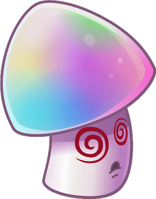 champignon [Plants vs Zombies] - légume - alimentation - smiley émoticône émoji cartoon clipart illustration - artémotic