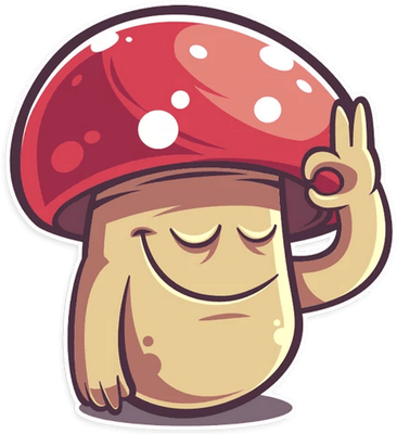 champignon - légume - alimentation - smiley émoticône émoji cartoon clipart illustration - artémotic