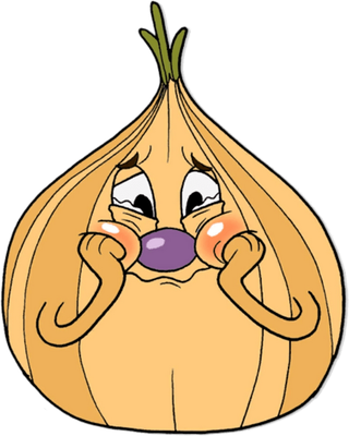 Ollie Bulb [Cuphead] - légume - alimentation - smiley émoticône émoji cartoon clipart illustration - artémotic