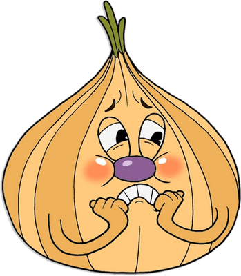 Ollie Bulb [Cuphead] - légume - alimentation - smiley émoticône émoji cartoon clipart illustration - artémotic