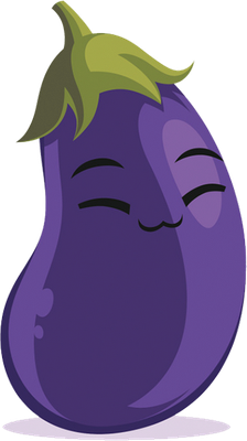aubergine - légume - alimentation - smiley émoticône émoji cartoon clipart illustration - artémotic
