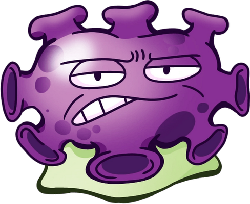 champignon [Plants vs Zombies] - légume - alimentation - smiley émoticône émoji cartoon clipart illustration - artémotic