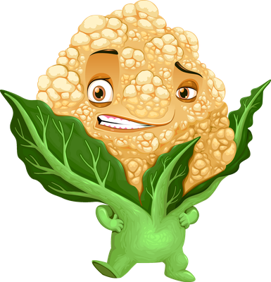 chou-fleur - légume - alimentation - smiley émoticône émoji cartoon clipart illustration - artémotic