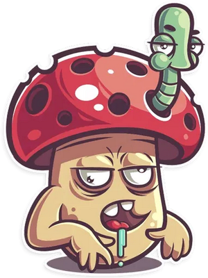 champignon - légume - alimentation - smiley émoticône émoji cartoon clipart illustration - artémotic