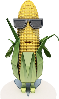 maïs - légume - alimentation - smiley émoticône émoji cartoon clipart illustration - artémotic