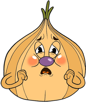 Ollie Bulb [Cuphead] - légume - alimentation - smiley émoticône émoji cartoon clipart illustration - artémotic
