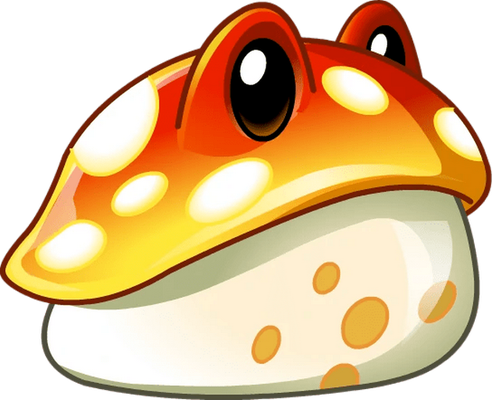 champignon [Plants vs Zombies] - légume - alimentation - smiley émoticône émoji cartoon clipart illustration - artémotic