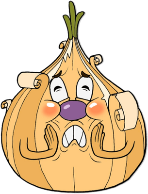 Ollie Bulb [Cuphead] - légume - alimentation - smiley émoticône émoji cartoon clipart illustration - artémotic