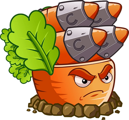 carotte [Plants vs Zombies] - légume - alimentation - smiley émoticône émoji cartoon clipart illustration - artémotic