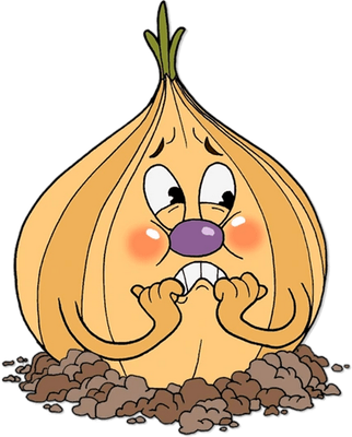 Ollie Bulb [Cuphead] - légume - alimentation - smiley émoticône émoji cartoon clipart illustration - artémotic