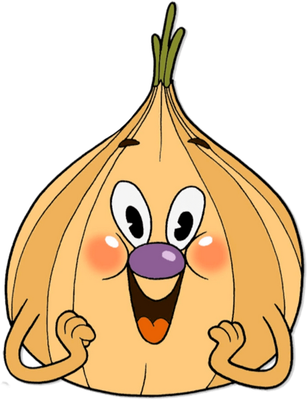 Ollie Bulb [Cuphead] - légume - alimentation - smiley émoticône émoji cartoon clipart illustration - artémotic