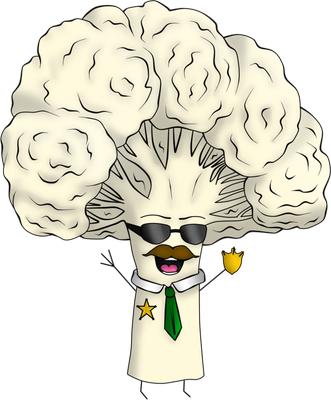 chou-fleur - légume - alimentation - smiley émoticône émoji cartoon clipart illustration - artémotic