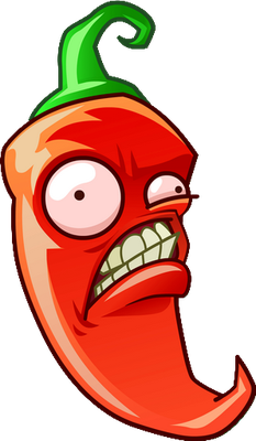 piment [Plants vs Zombies] - légume - alimentation - smiley émoticône émoji cartoon clipart illustration - artémotic