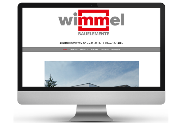 Webseite "Wimmel Bauelemente", www.fensterwimmel.de
