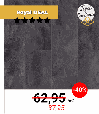 Royal Deal XXL Laminaat Zwarte Tegel