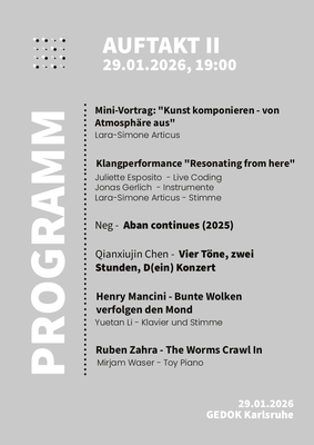  Auftakt II, Programm Konzert am 29.01.2026