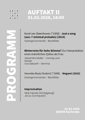  Auftakt II, Programm Finissagekonzert