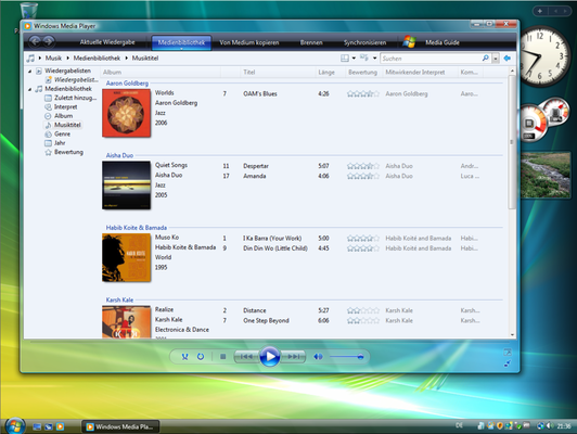 Der neue Windows Media Player 11. Auch optimiert. Sowohl visuell als auch funktionell.