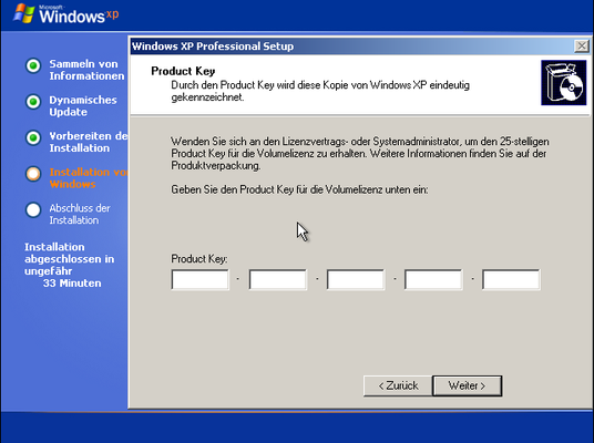 Ohne Produktschlüssel ist hier wie immer Schluss!