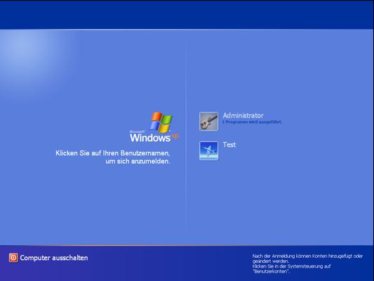 Der neue Logon-Screen.
