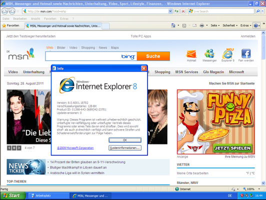 Internet Explorer 8. Ebenfalls der letzte Browser für XP.