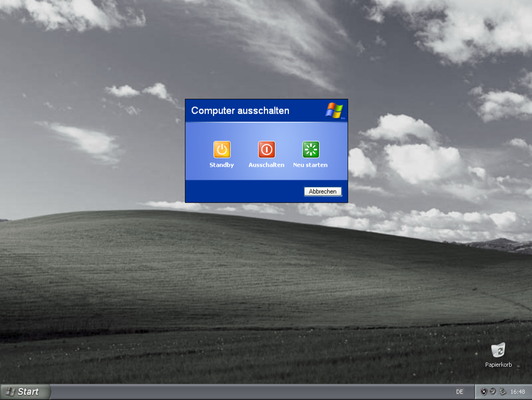 Und Tschüss! Als Effekt wird der Hintergrund farbloser.