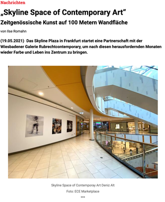 17. Mai 2021, Presseartikel: Frankfurt Live - SKYLINE SPACE OF CONTEMPORARY ART, Skyline Plaza Frankfurt, Kurator: Leander Rubrecht