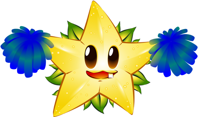 carambole  [Plants vs Zombies] - fruit - alimentation - smiley émoticône émoji cartoon clipart illustration - artémotic