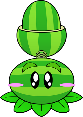 pastèque [Plants vs Zombies] - fruit - alimentation - smiley émoticône émoji cartoon clipart illustration - artémotic