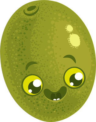olive - fruit - alimentation - smiley émoticône émoji cartoon clipart illustration - artémotic