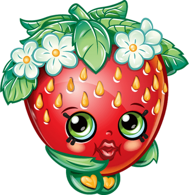 fraise [Shopkins] - fruit - alimentation - smiley émoticône émoji cartoon clipart illustration - artémotic