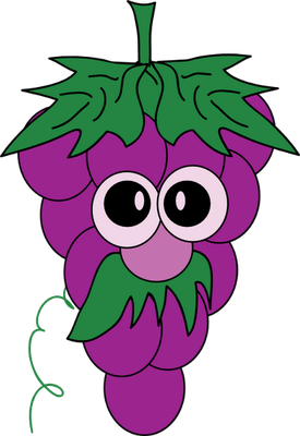 raisin - fruit - alimentation - smiley émoticône émoji cartoon clipart illustration - artémotic