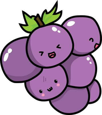 raisin - fruit - alimentation - smiley émoticône émoji cartoon clipart illustration - artémotic