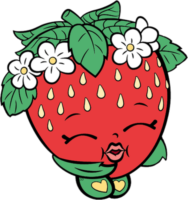 fraise [Shopkins] - fruit - alimentation - smiley émoticône émoji cartoon clipart illustration - artémotic