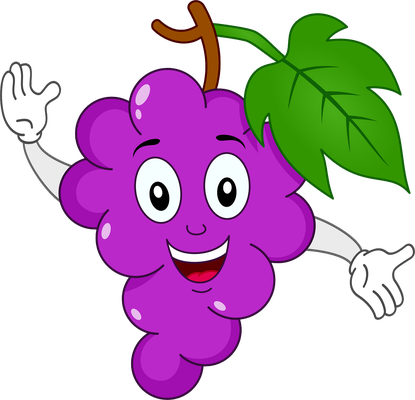 raisin - fruit - alimentation - smiley émoticône émoji cartoon clipart illustration - artémotic