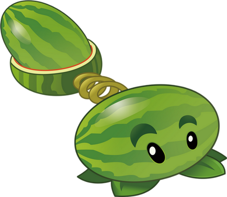pastèque [Plants vs Zombies] - fruit - alimentation - smiley émoticône émoji cartoon clipart illustration - artémotic
