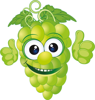 raisin - fruit - alimentation - smiley émoticône émoji cartoon clipart illustration - artémotic