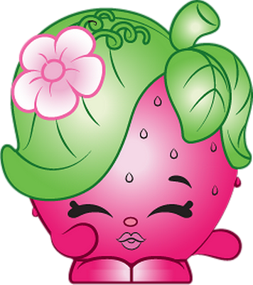 fraise [Shopkins] - fruit - alimentation - smiley émoticône émoji cartoon clipart illustration - artémotic