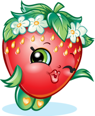 fraise [Shopkins] - fruit - alimentation - smiley émoticône émoji cartoon clipart illustration - artémotic
