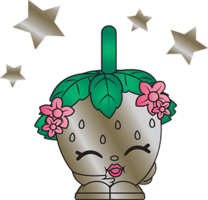fraise [Shopkins] - fruit - alimentation - smiley émoticône émoji cartoon clipart illustration - artémotic