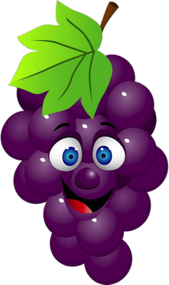 raisin - fruit - alimentation - smiley émoticône émoji cartoon clipart illustration - artémotic