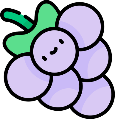 raisin - fruit - alimentation - smiley émoticône émoji cartoon clipart illustration - artémotic