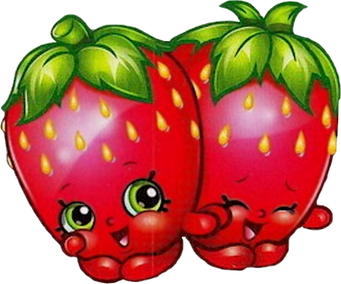 fraise [Shopkins] - fruit - alimentation - smiley émoticône émoji cartoon clipart illustration - artémotic