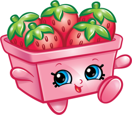 fraise [Shopkins] - fruit - alimentation - smiley émoticône émoji cartoon clipart illustration - artémotic