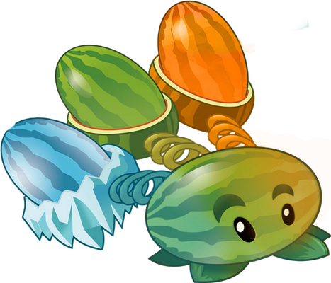 pastèque [Plants vs Zombies] - fruit - alimentation - smiley émoticône émoji cartoon clipart illustration - artémotic