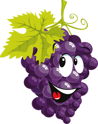 raisin - fruit - alimentation - smiley émoticône émoji cartoon clipart illustration - artémotic